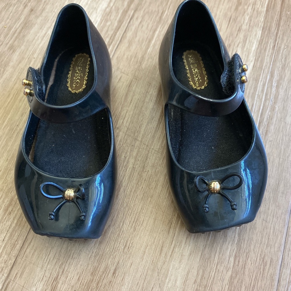 Mini Melissa Ballet Black Mary Janes Size 6